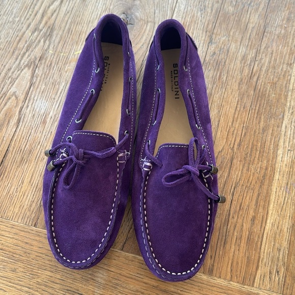 Soldini Women’s Suede Slippers Lilac Made in Italy EUR 39/US 8.5 New - Picture 1 of 5